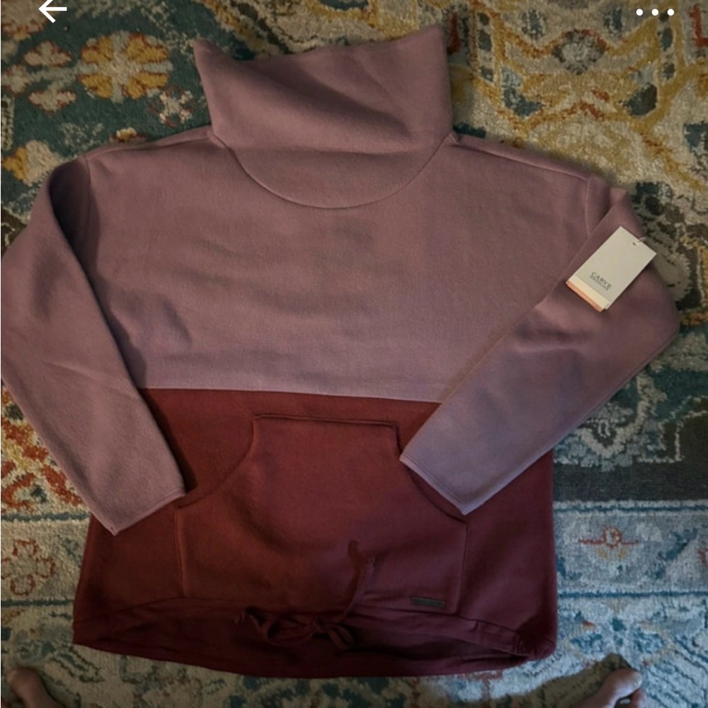 Carve Designs Mauve and Burgundy Cowl Neck Sweater